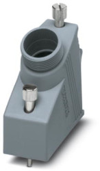 Grommet housing, size VC2, PA, PG21, angled, screw locking, IP67, 1855102