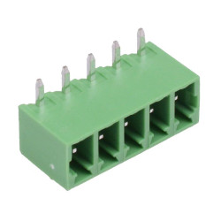 5-Way 3.81mm Horizontal PCB Header Closed Ends 8A 300V