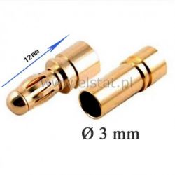 Wtyk i gniazdo gold 3,5mm 80A z obudową ( para )