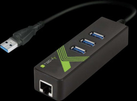 IDATA-USB-ETGIGA-3U2 Network card, type A, Gigabit Ethernet, 1x RJ45, 3x USB