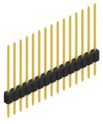 Pin header, 15 pole, pitch 1.27 mm, straight, black, 10059463