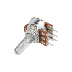 Potencjometr RV16 2x50KA oś: 6x25mm logarytmiczny