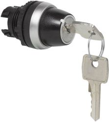 Przełącznik kluczykowy pierścień przedni z tworzywa sztucznego, chromowany czarny, chrom 1 x 90 ° BACO L21LG00 1 szt.