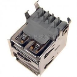 USB GN 2 x A kątowe podwójne, białe
