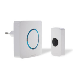 Dzwonek bezprzewodowy z pilotem, learning system, 230V, 38 dzwięków, DS-2B/B BIAŁY