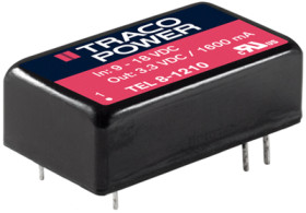 DC converter, 9-18 VDC, 5.3 W, 1 output, 3.3 VDC, 78 % efficiency, TEL 8-1210