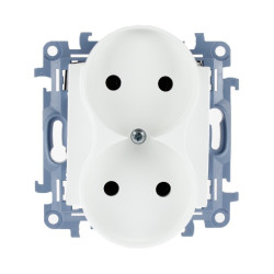 Gniazdo podwójne bez uziemienia białe CG2M.01/11 Kontakt Simon10