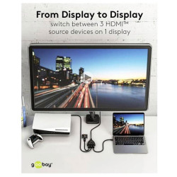Goobay 58488 HDMI switch 3 ports LED indicators Ultra HD 3840 x 2160