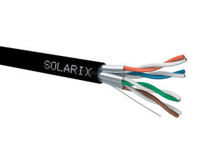 Kabel instalacyjny Solarix CAT6A STP PE Fca zewnętrzny 500m/szpula SXKD-6A-STP-PE czarny