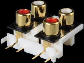 RCA connector, PCB, 4-fold