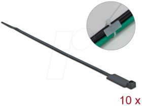 18961 Cable ties, can be labelled, 270 x 4.8 mm, black, 10 pieces