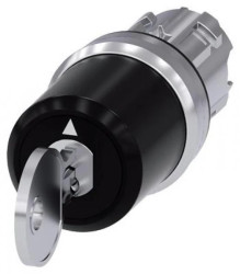 SIRIUS ACT PRZEŁĄCZNIK Z KLUCZEM CES 22MM OKRĄGŁY METAL BŁYSZCZĄCY NR ZAMKA SSG10 Z 2 KLUCZAMI 3 POZ. I-O-II 3SU1050-5BN010AA0