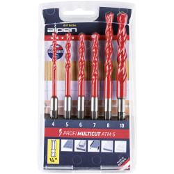 Alpen 0000100802100 MultiCut Multi-purpose Drill Set 6-pc 1/4" Shank