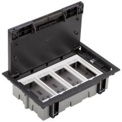 Simon Connect Puszka podłogowa S500 4-modułowa 8x K45 gł. 70mm szary grafit 52050004-038