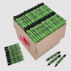 Show-Me SDP800 Show-me Box of 800 Medium Tip Slim Barrel Drywipe Markers - Black