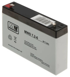 Akumulator VRLA AGM 6V 7.2Ah (żywotność 3-5lat) MWS 7.2-6 T1