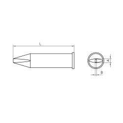 Weller T0054480499 XHT C WXP 200 / WP 200 Soldering Tip 3.2 x 1.2 x 48mm