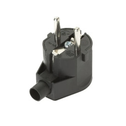 Wtyczka kątowa z/u 16A 250V UNISCHUKO czarna WT-20-2