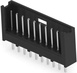 Pin header, 10 pole, pitch 2.54 mm, straight, black, 280374-1