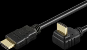 Connection cable, 2 m, black, HDMI plug type A, straight to HDMI plug type A, straight, ICOC-HDMI-LE-020