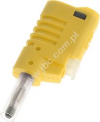 1089-GE Wtyk 4mm, z tuleją ruchomą i dodat. gniazdem 4mm do połączeń wieżowych, szybkozłącze, żółty, ELECTRO-PJP, 1089GE, 1089-J