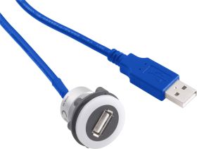 TRU COMPONENTS USB-12-BK Gniazdo montażowe USB 3.0 złącze żeńskie do wbudowania Zawartość: 1 szt.