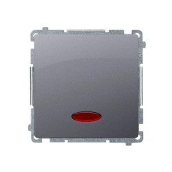 Simon Basic Łącznik jednobiegunowy z sygnalizacją załączenia 10AX 250V, szybkozłącza, srebrny mat BMW1ZL.01/43