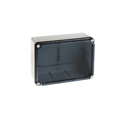 IP65-IP67 Puszka hermetyczna LIGHT 185x246x100 pokrywa transparentna, z osłabieniami (4xM25, 6xM40)