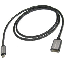 Kabel USB gn.A-mikroUSB 1m K&M OTG gniazdo-wtyk przedłużacz K&M