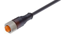 RKT 5-228/15 M, sw PUR 5x0,5mm2, czarny, z gniazdem prostym M12x1, LUMBERG, 44382, zamiennik do: ELKA-KV 5512 PUR 034 15M, LUMBE