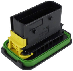 Plug, unequipped, 15 pole, straight, 2 rows, black, 1-1564532-1