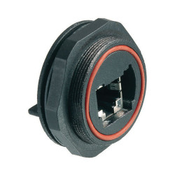 Bulgin PX0839/PC CAT5e RJ45 Socket Shielded PCB &amp; Panel Mount