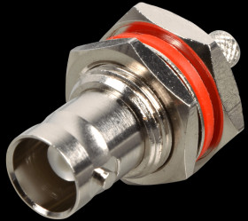 52514.1 BNC crimp panel socket, central mounting, 50 Ohm