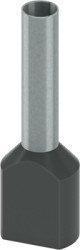 Insulated twin wire end ferrule, 6.0 mm², 18 mm long, DIN 46228-4, UL 486F-F, black, 2100000