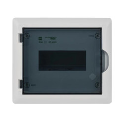 Rozdzielnica modułowa 1x8 p/t ECONOMIC BOX RP 1/8 drzwi transparentne (N+PE) IP40 2512-01