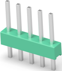 Pin header, 5 pole, pitch 2.54 mm, straight, green, 826926-5