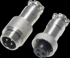 Jack/plug, 3 pole, solder connection, straight, GX1203PMF