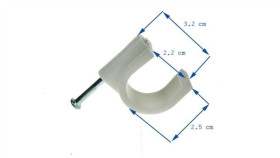 Uchwyt Kabla Okrągły 22Mm Kn-22 Biały