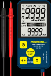 TRMS digital multimeter PAN POCKETMETER, 600 VDC, 600 VAC, 0.1 µF to 6000 µF, CAT II 600 V, CAT III 300 V