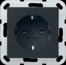 0453005 Schutzkontaktsteckdose mit erhöhtem Berührungsschutz schwarz mat