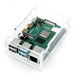 Obudowa do Raspberry Pi 4B - przezroczysta - LT-4B09
