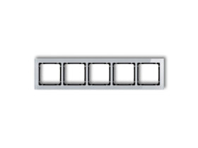 DECO Ramka 5 pięciokrotna uniwersalna - efekt szkła (ramka: szara: spód: czarny) szary 15-12-DRS-5 KARLIK