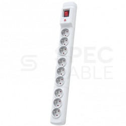 Przedłużacz elektryczny Listwa zasilająca antyprzepięciowa ARCON Multi M9 na 9 gniazd [2P+Z] z wyłącznikiem szara 3m