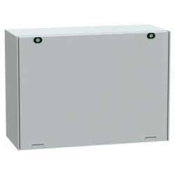 Wall enclosure, 3 mm double rail locking, (H x W x D) 536 x 747 x 300 mm, IP66, polyester, gray, NSYPLM57G