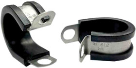 Zacisk typu P Ø zew. 16mm materiał: Stal nierdzewna szerokość 12.6mm kolor Czarny