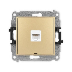 ICON Mechanizm gniazda komputerowego pojedynczego 1xRJ45, kat. 5e, 8-stykowy, bez pola opisowego złoty 29IGKBO-1