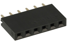 Goldpin złącze gniazdo proste 1x6 raster 2.54 mm