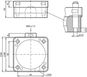 Inductive sensor, 2 wire, surface mounting, flush, 1 Form A (N/O) + 1 Form B (N/C), 182526