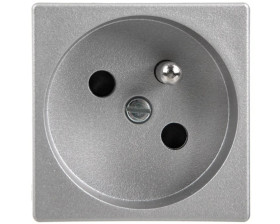 Simon Connect Gniazdo K45 pojeyńcze z/u 16A IP20, szybkozłącza, anodyzowane aluminium K22/8