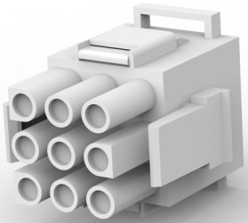 Plug housing, 9 pole, pitch 6.35 mm, straight, white, 770021-1